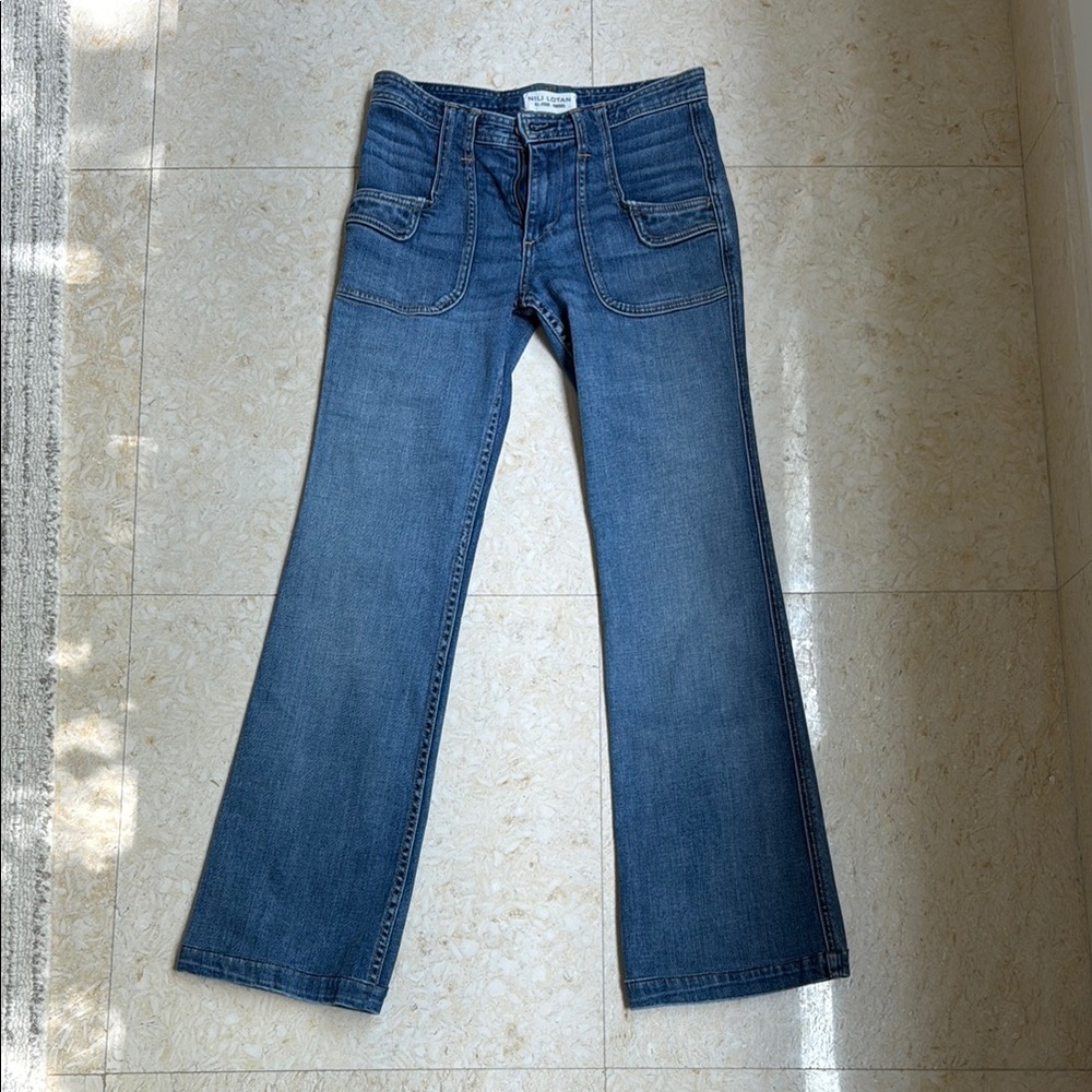 Nili Lotan Classic Blue Boot Cut Jeans